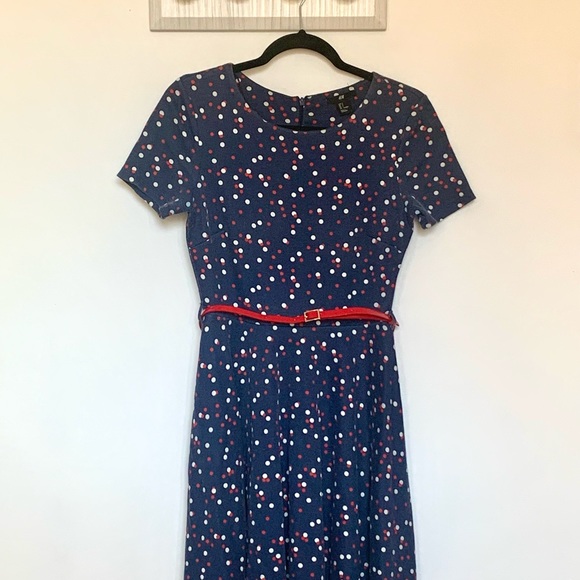H&M Navy Red and White Polka Dot Dress - Picture 1 of 3
